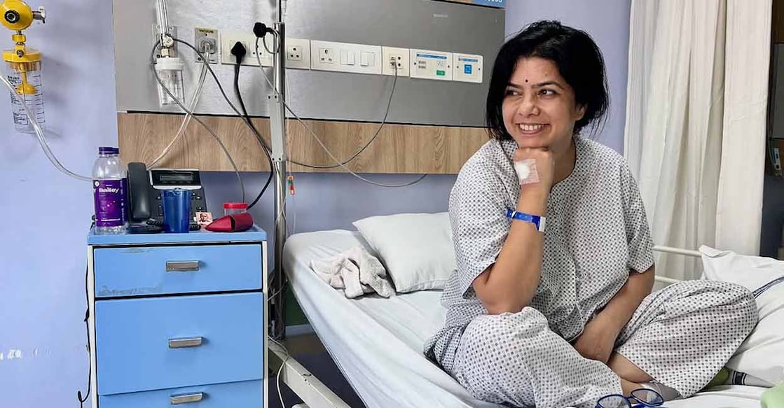 Rajshri Deshpande at the hospital. Photo: Instagram/@rajshri_deshpande