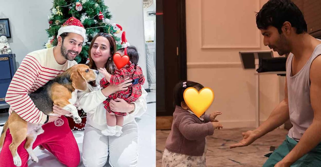 Varun Dhawan with his wife and daughter. Photo: Instagram/@varundvn