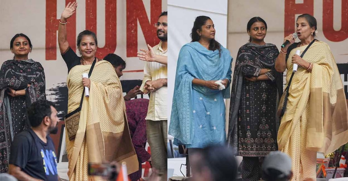 Shabana Azmi at the CJP protest at Jantar Mantar. Photo: PTI