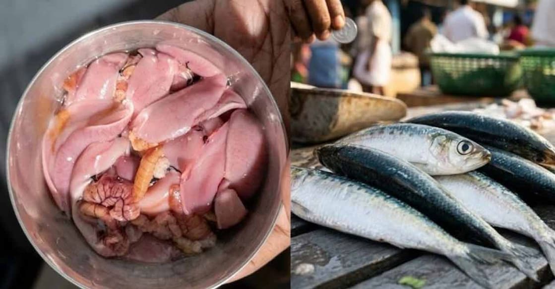 Sardine or mathi roe and roe sacs. Photo: Manorama