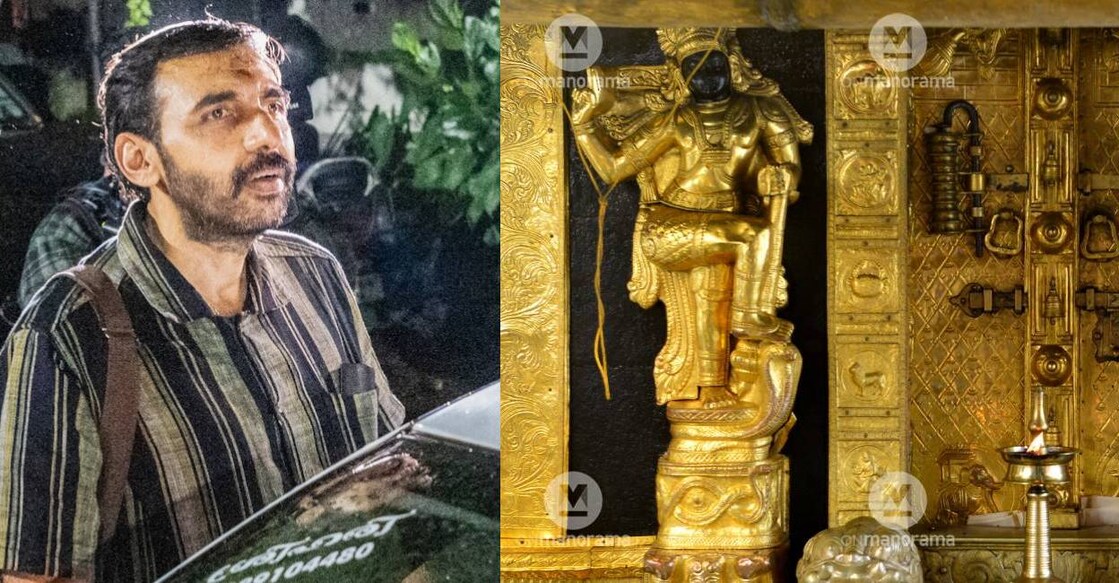 Unnikrishnan Potti (L) and a view of the dawarapalka idol of Sabarimala temple (R). Photo: Manorama Archives