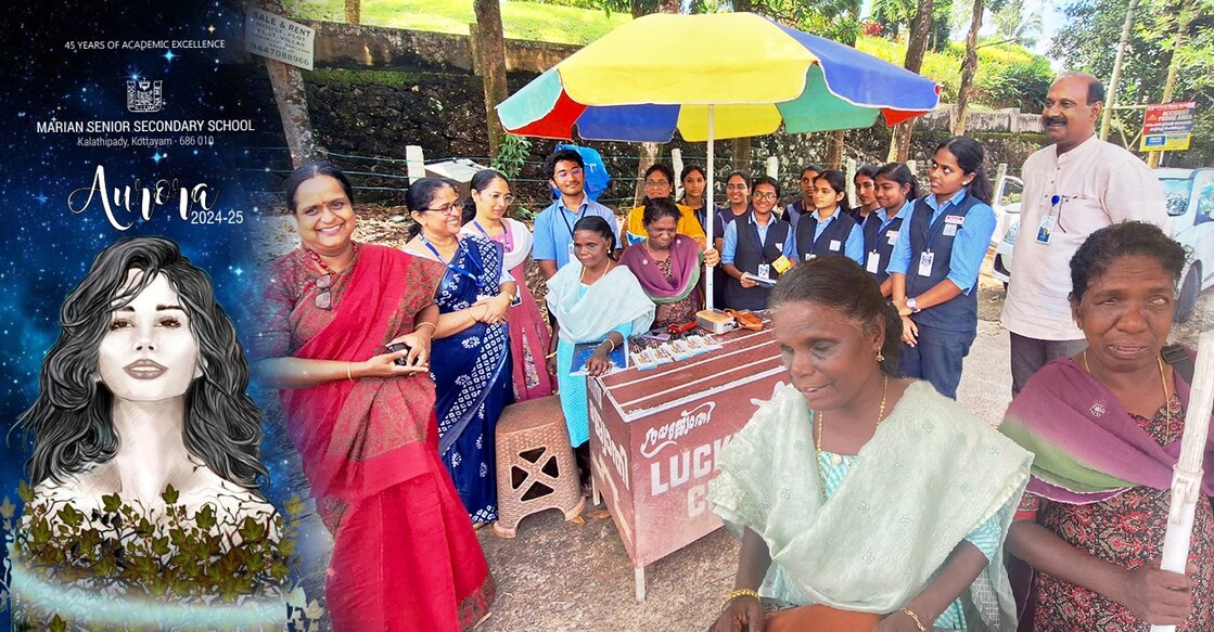 Marian school magazine, students meeting Sudha and Rosamma, Rosamma (left),  Sudha  (Right). Photo: Special Arrangement