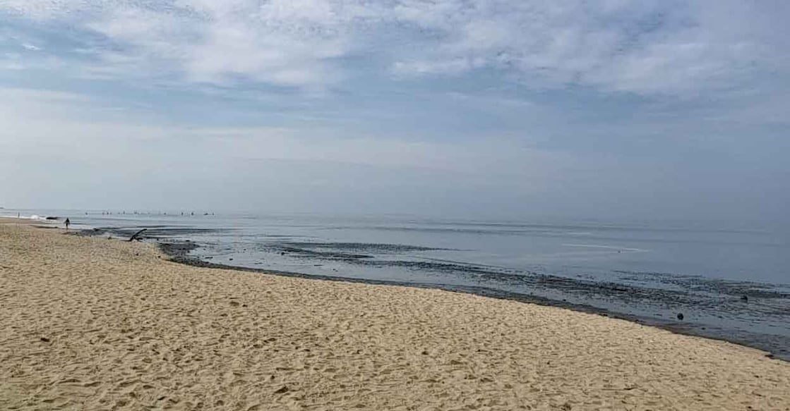 Water receded in the South Beach area of Kozhikode. Photo: Special arrangement