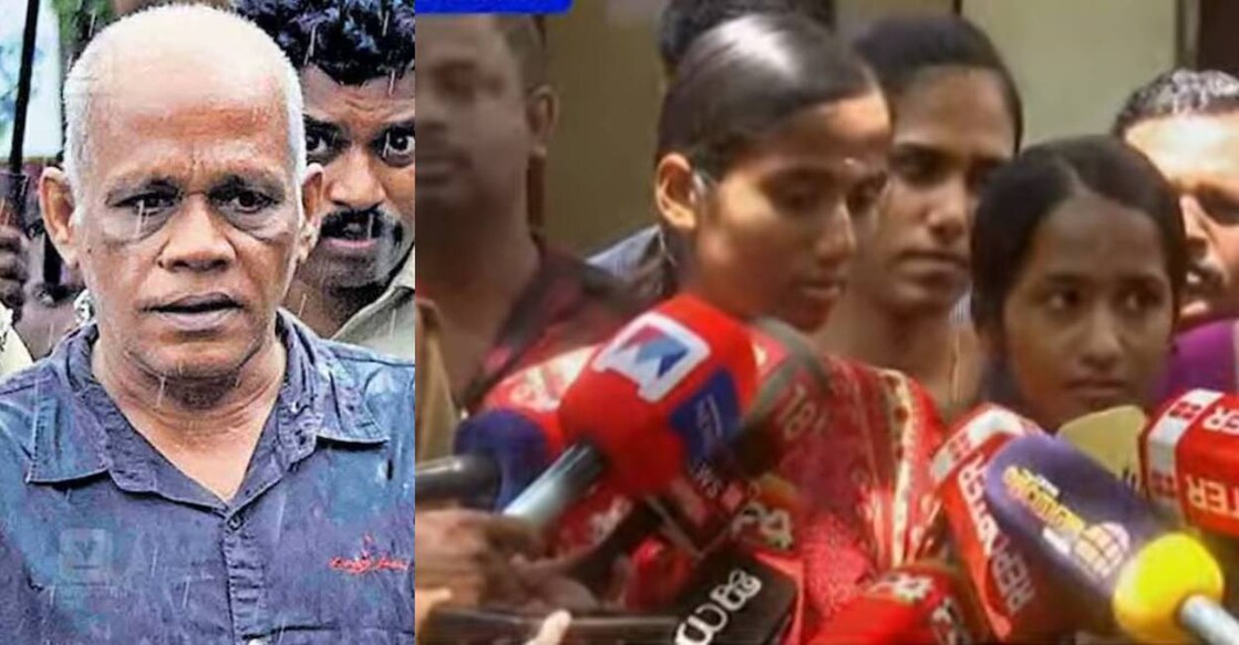 Chenthamara (L) and Akhila and Athulya, daughters of Sajitha (R). Photo: Manorama News