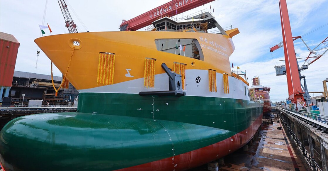 ‘DCI Dredge Godavari,’ the country’s largest dredger built by Cochin Shipyard for Dredging Corporation of India (DCI). Photo: Special Arrangement