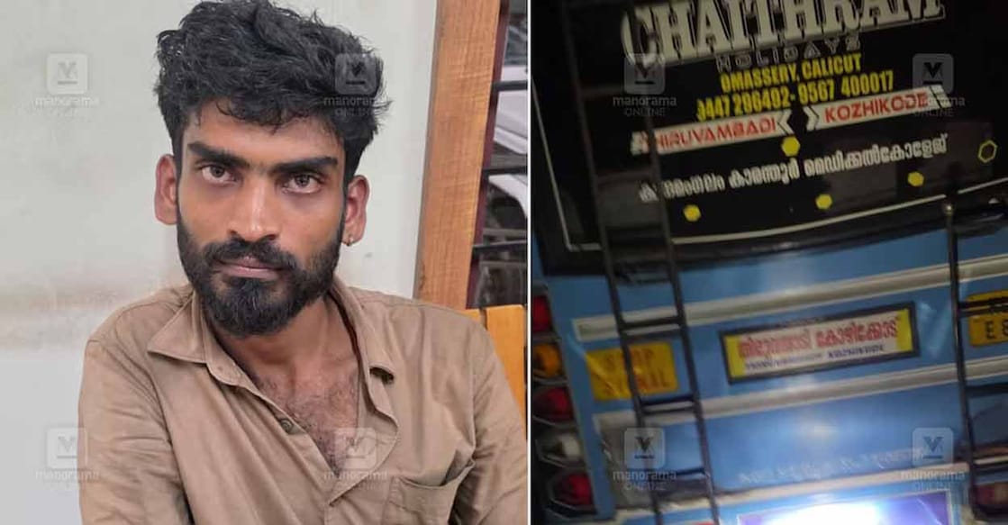 Combo image of Shamil Lal (L) and the bus. Photo: Special arrangement