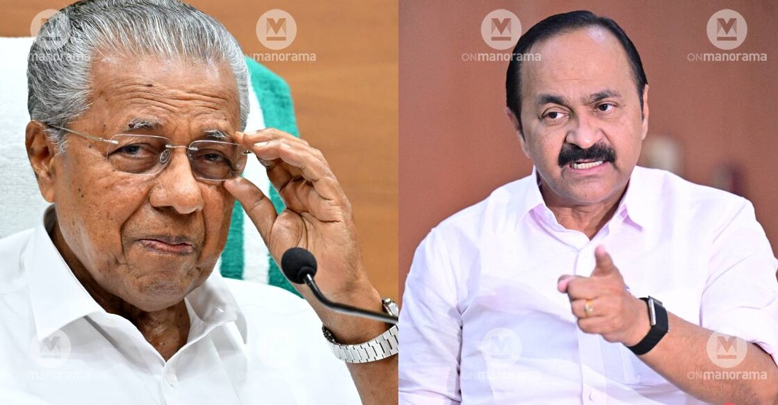 Kerala Chief Minister Pinarayi Vijayan and Opposition Leader VD Satheesan. Photo: Manorama Archives