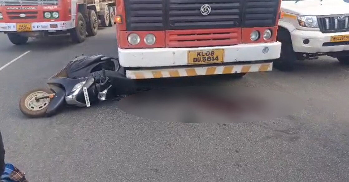 A screengrab of the scooter and tanker lorry involved in the accident. Photo: Special arrangement