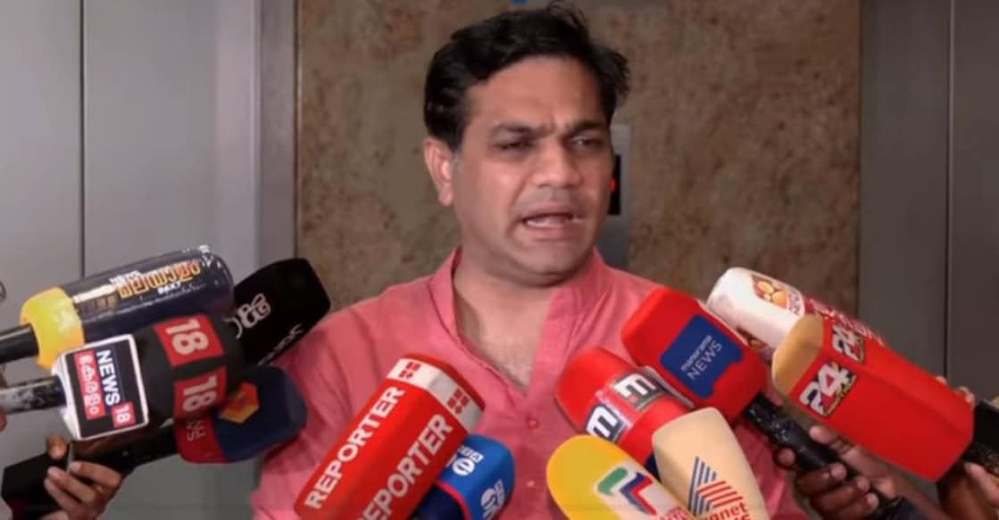 MP Hibi Eden addresses media in Kochi. Photo: Screengrab/ Manorama News