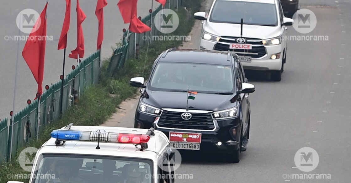 Chief Minister Pinarayi Vijayan's convoy. Photo: Manorama Archives