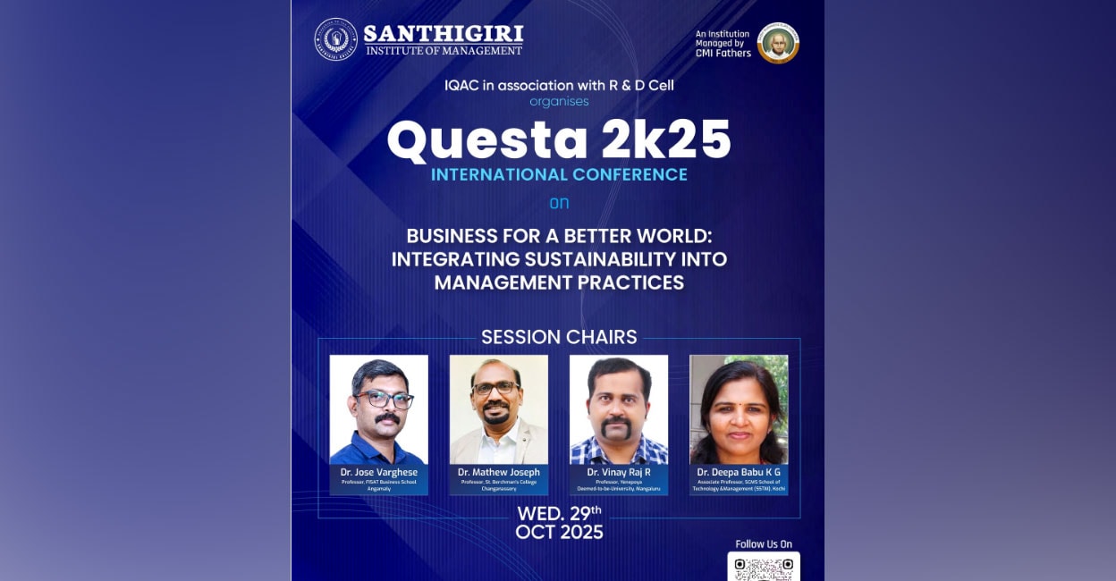 Santhigiri Institute of Management hosts Questa 2k25 international conference