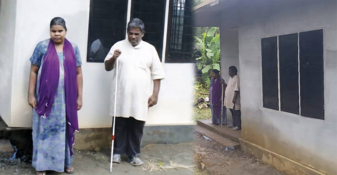 Shy Varghese and his wife, Sunitha, in front of their new house. Photos: Special Arrangement. 