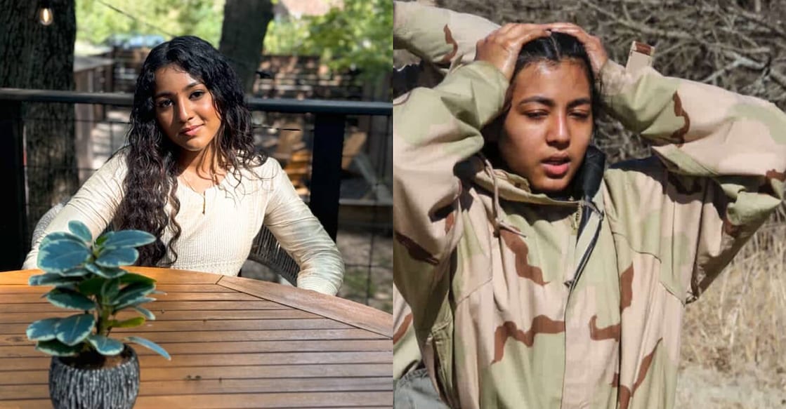 Mereena Alex (left) and during a training session (right). Photo: Special Arrangement