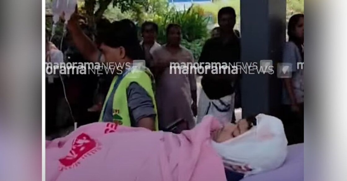 The doctor being shifted to Baby Memorial hospital. Photo: Screengrab/Manorama