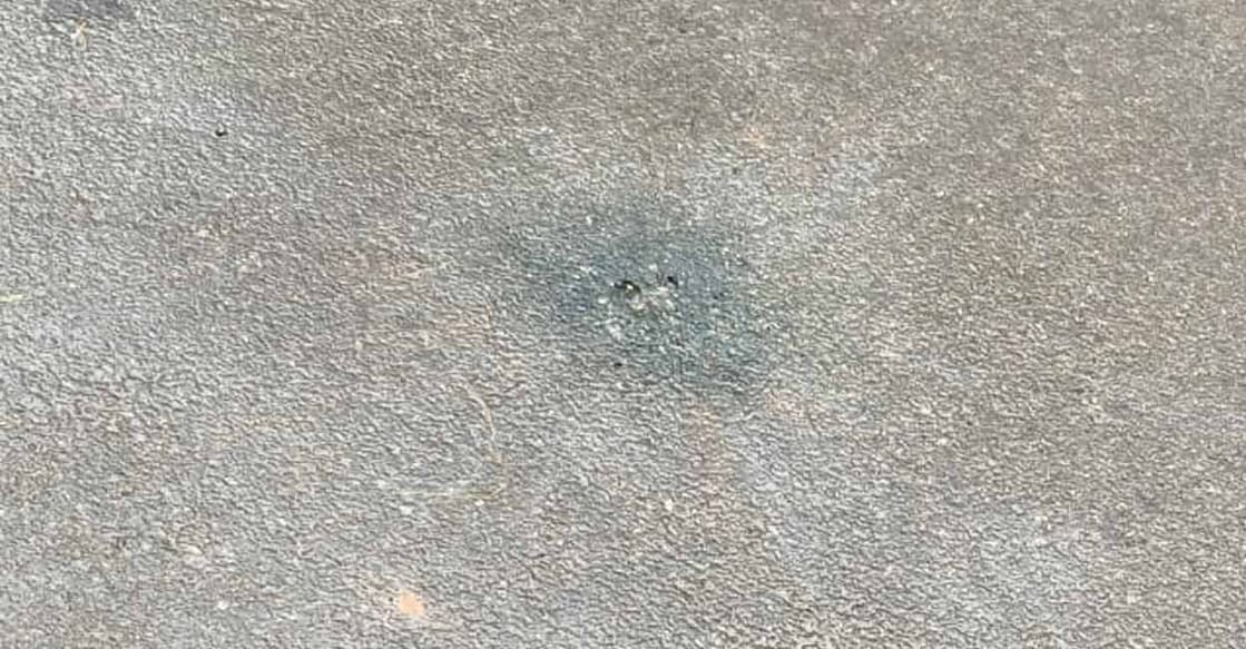 The part of the road where the explosive was planted. Photo: Special arrangement.