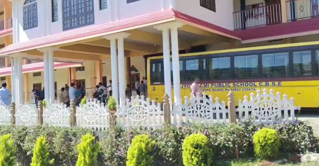 Officials and residents gather at the school premises. Photo: Special Arrangement