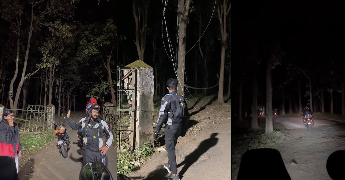 The incident took place on Sunday night in a wildlife-sensitive zone under the South Wayanad division. Screengrabs from the video posted on the Instagram page ‘travelogues_of_vaisakh’. Source: Instagram.