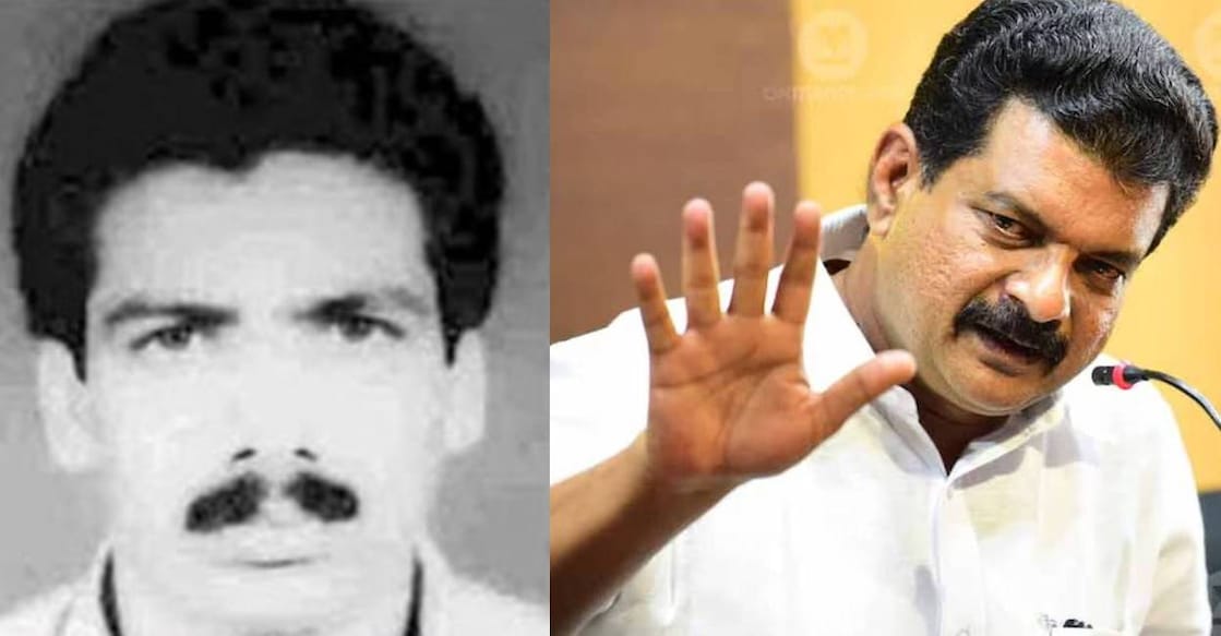 This combination of photos shows Manaf who was murderd and former MLA PV Anvar who was acquitted in the murder case. Photo: Manorama Archives