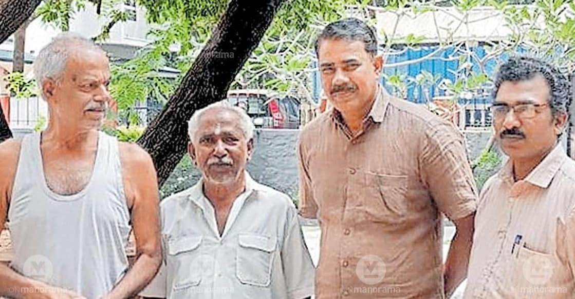 Perassannur Government Higher Secondary School authorities with locals. Photo: Special arrangement