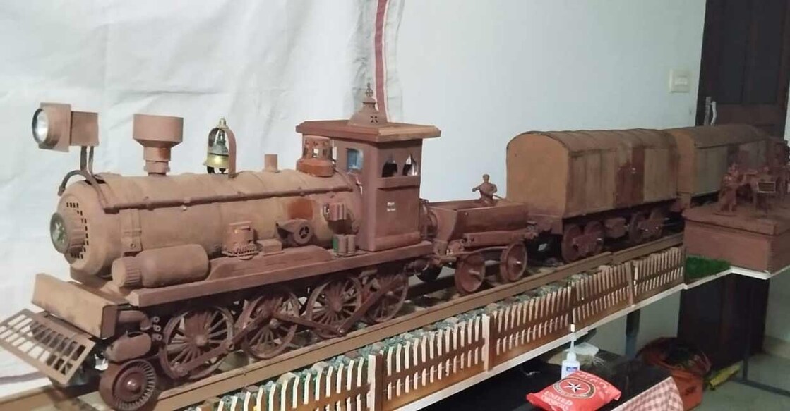 Miniature of the coach that was involved in the wagon tragedy. Photo: Special arrangement