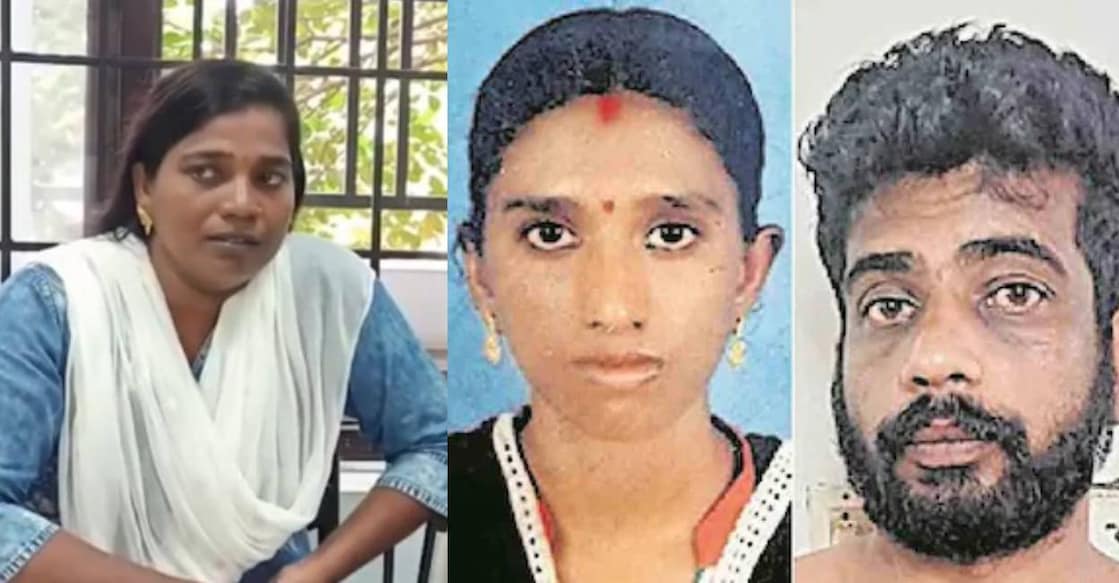 This combination of photos shows second convict Rajani (L), victim Anitha Sasidharan (C) and first convict Prabeesh (R). Photo: Manorama News, Manorama Archives
