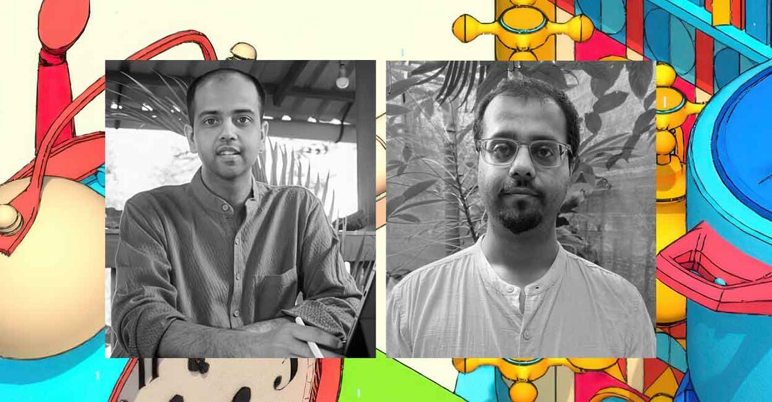Dhruv Jani, founder of Studio Oleomingus, and game writer Anant Jani. Photo: Manorama