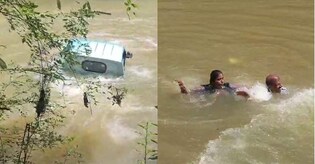 Wadakkanchery municipality's brand new van plunges into river at inaugural event, both passengers escape