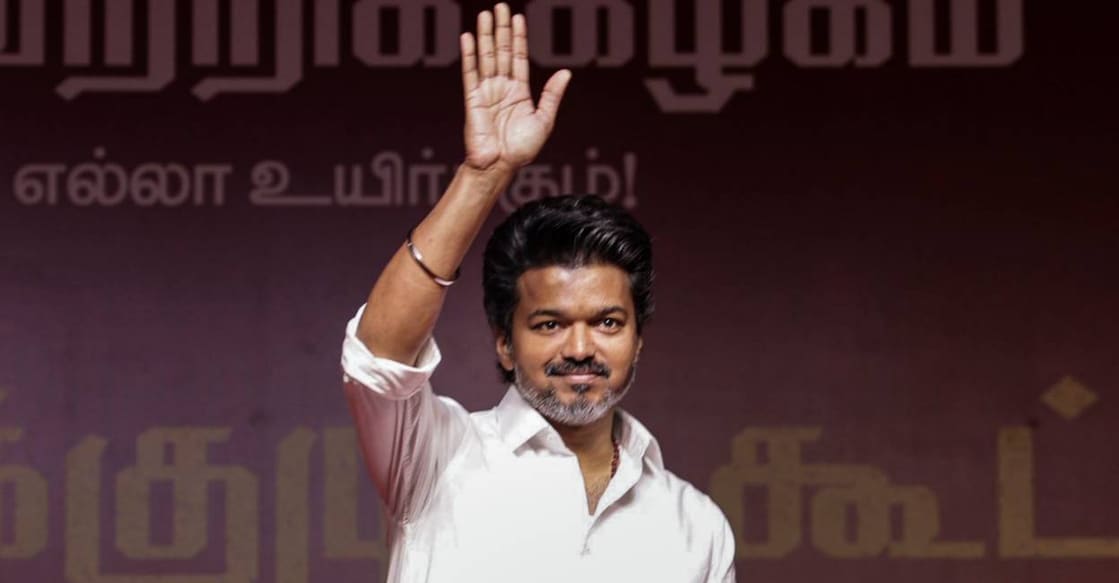 Tamilaga Vettri Kazhagam (TVK) founder-chief Vijay at the party's special general council meeting, at Mahabalipuram in Chengalpattu district of Tamil Nadu, Wednesday, Nov. 5, 2025. Photo: PTI