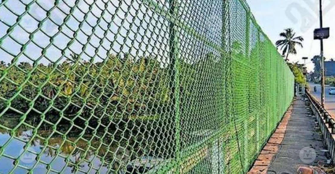 Protective fence constructed near the walkway of the new Ramapuram Bridge. Photo: Special arrangement
