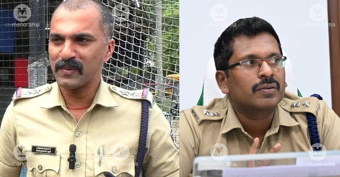Sub Inspector Sreejith and SP Sujith Das. Photo: Special Arrangement, Manorama