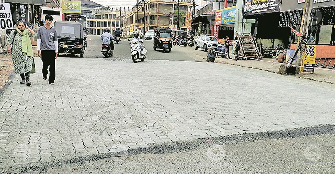 The repaired road at Thodupuzha. Photo: Manorama