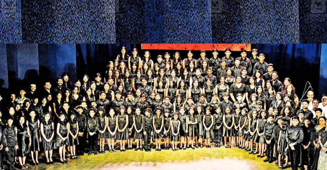 Students and alumni perform at the musical programme organised as part of the 25th anniversary celebrations of the Melody Magic School of Music at K C Mammen Mappillai Hall, Kottayam.