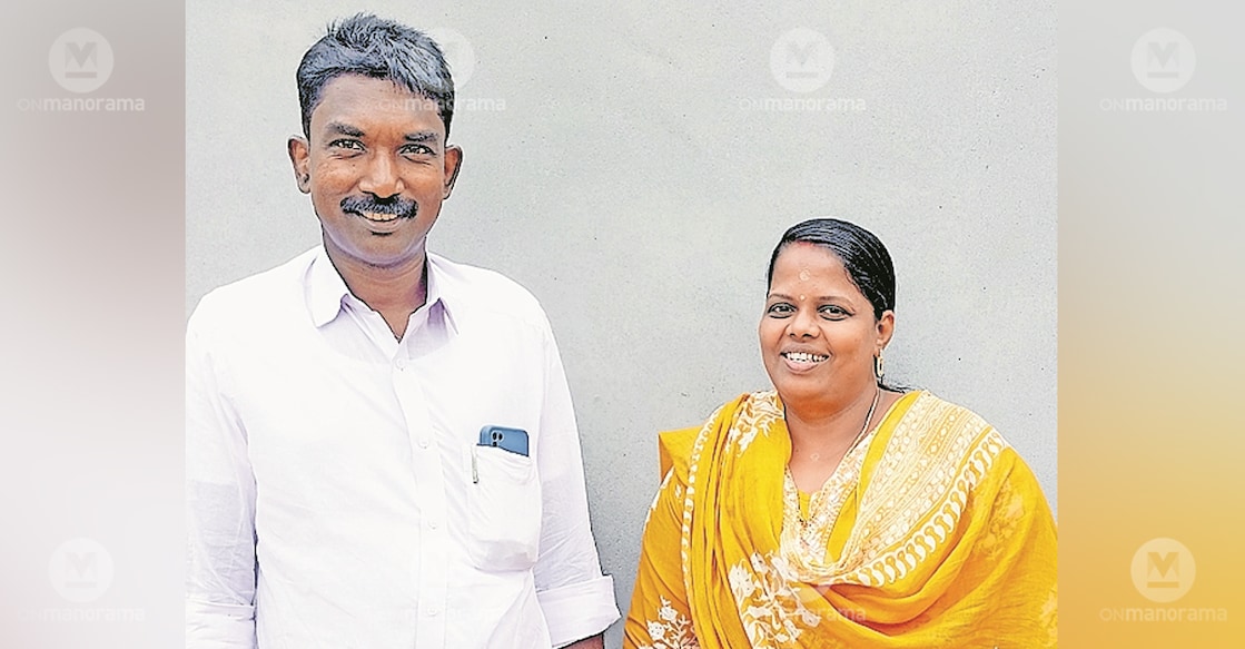 CP Jagajeevan and EV Nisha. Photo: Manorama