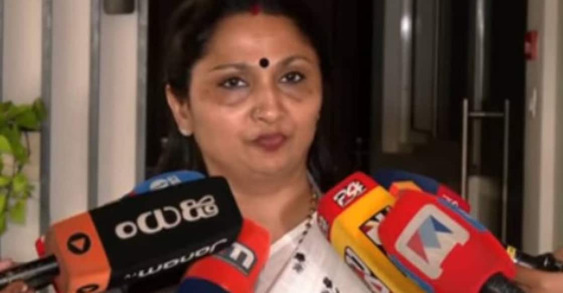Adv Deepthi Mary Varghese addresses media in Kochi. Photo: Manorama News