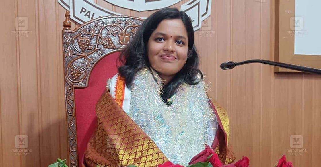 Diya Binu Pulikakkandam, chairperson of Pala municipality. Photo: Manorama