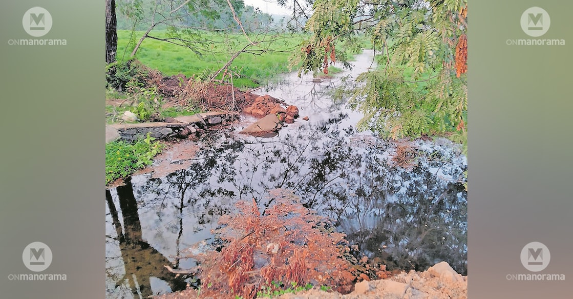 The blocked water channel. Photo: Manorama
