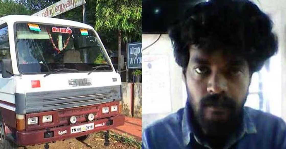 The Tamil Nadu police vehicle that brought Balamurugan (left) and Balamurugan (right) Photo: Special Arrangement