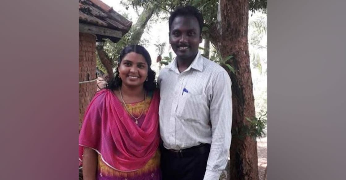 Father Sudhir and his wife Jasmine. Photo: Manorama News
