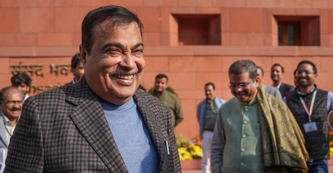 Union Minister of Road Transport and Highways Nitin Gadkari during the Parliament's Winter Session. Photo: PTI /Ravi Choudhary