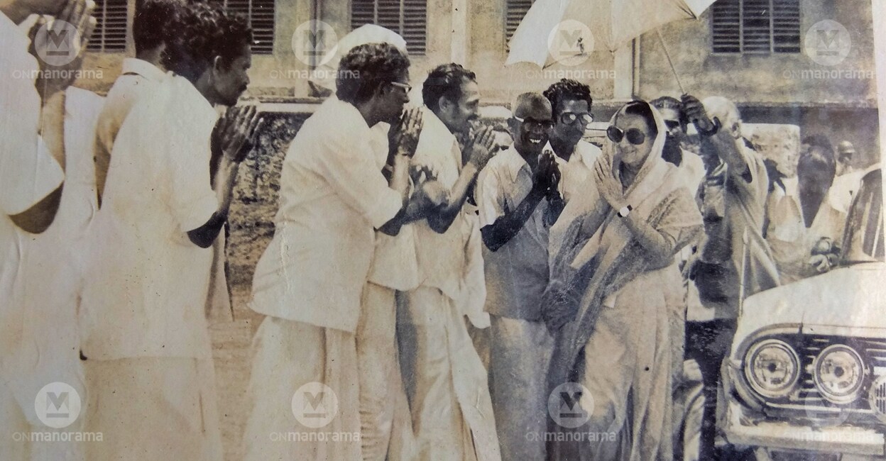 Indira Gandhi during her Kerala visit. Photo: Manorama Archives