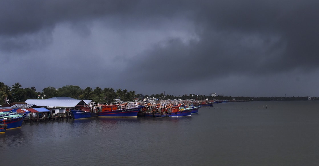kerala-rain-kochi Dark clouds cover the skyline in Kochi. Photo: PTI.