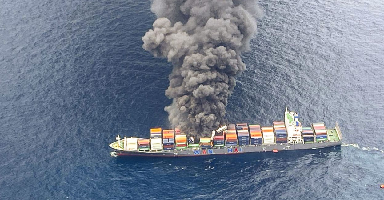 KSDMA urges public to stay away from MV Wan Hai 503 container debris