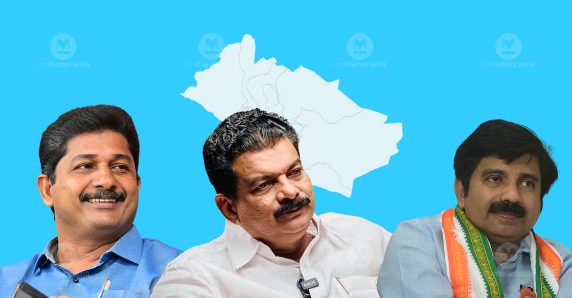 M Swaraj, PV Anvar, Aryadan Shoukath. Photo: Onmanorama