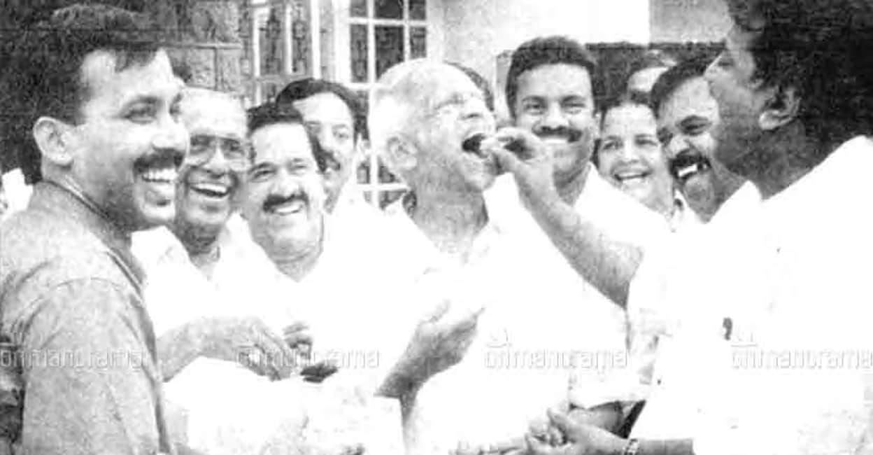 thennalla-archive-sweet UDF had won a record 101 seat in 2001 when Thennala Balakrishna Pillai was the KPCC president. Photo: Manorama