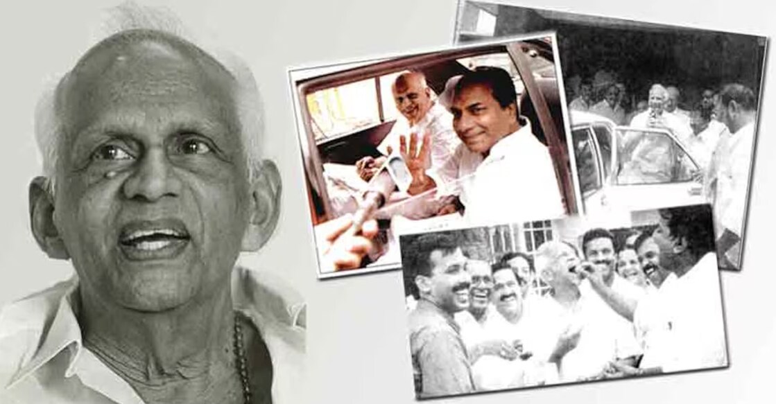Former KPCC president Thennala Balakrishna Pillai (L), UDF had won a record 101 seats in 2001 when Thennala was the KPCC President (R). Photo: Manorama