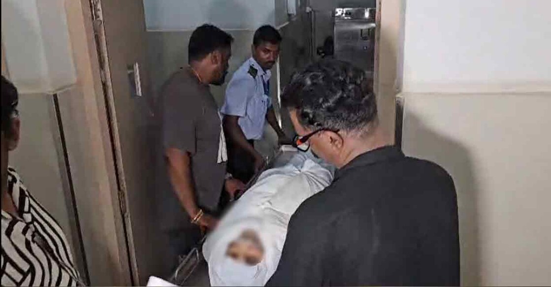 The mortal remains of C P Chacko, father of actor Shine Tom Chacko, who died in a road accident in Dharmapuri, Tamil Nadu, were brought to Thrissur. Photo: Special arrangement