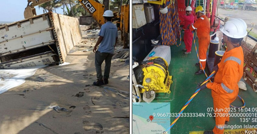 1. Container recovery operations.  2. Air diving preparations on SEAMAC III