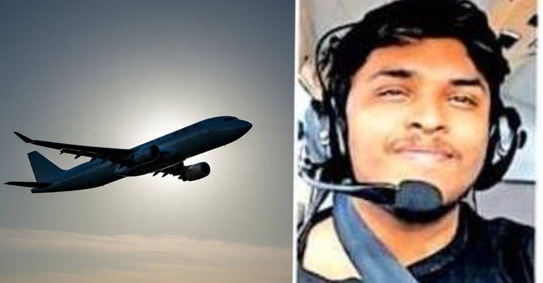 This combination of pictures shows a plane and the Kochi native Sreehari who was killed in a plane crash in Canada. Photo: Ai genrated image, Special Arrangement