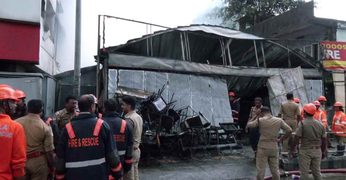 The fire and rescue services deployed around five units to douse the flames. Photo: Manorama News