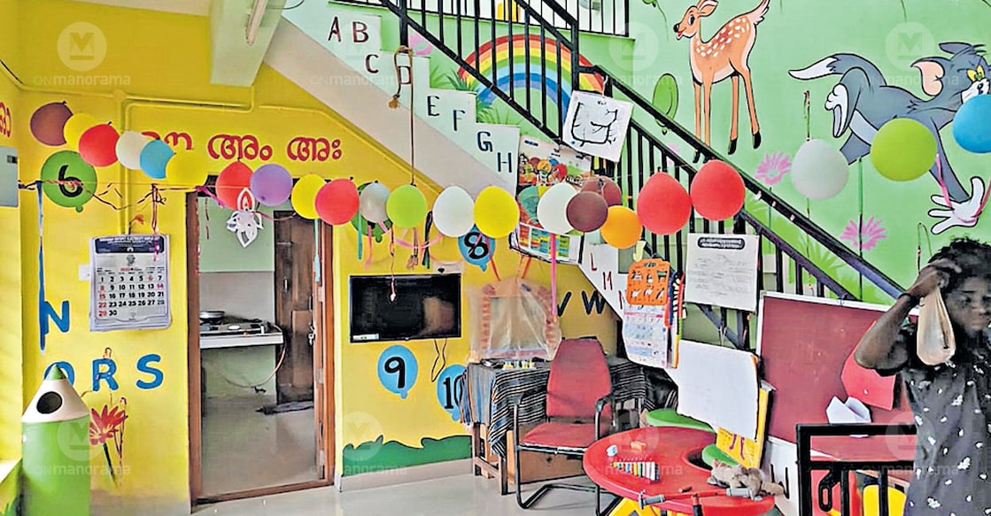An inside view of a smart anganwadi at Vengappally. Photo: Special arrangement